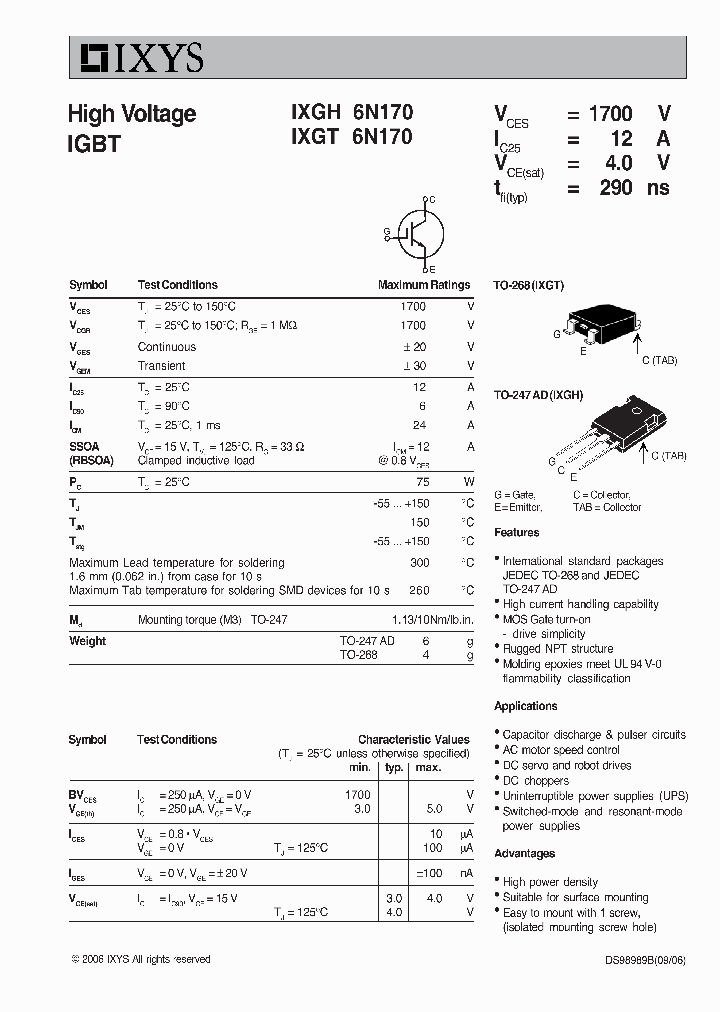 IXGH6N170_1987232.PDF Datasheet