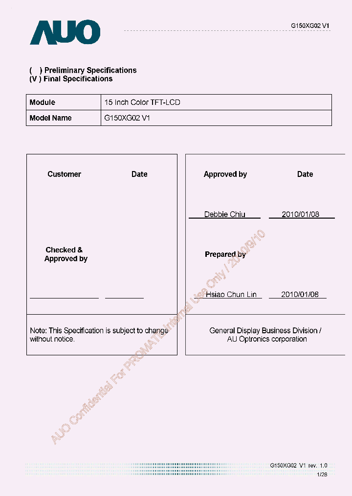 G150XG02V1_2101695.PDF Datasheet