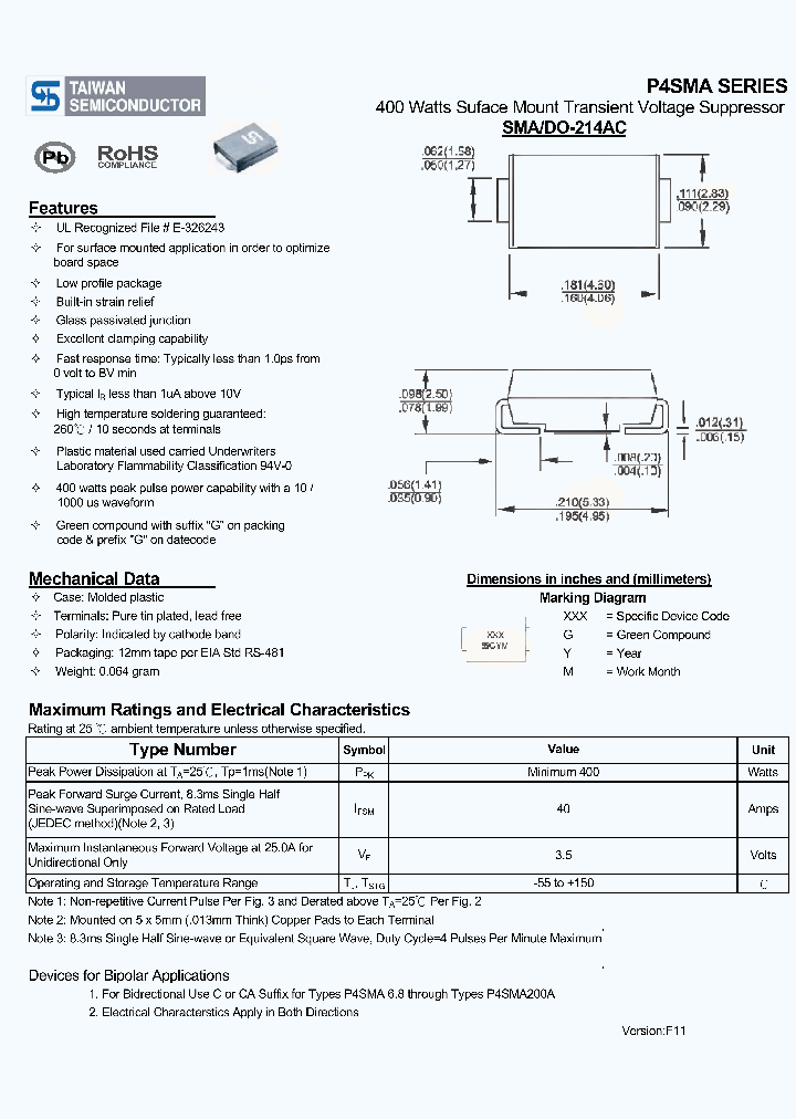 P4SMA110A_2159293.PDF Datasheet