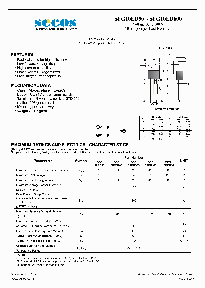 SFG10ED600_2265359.PDF Datasheet