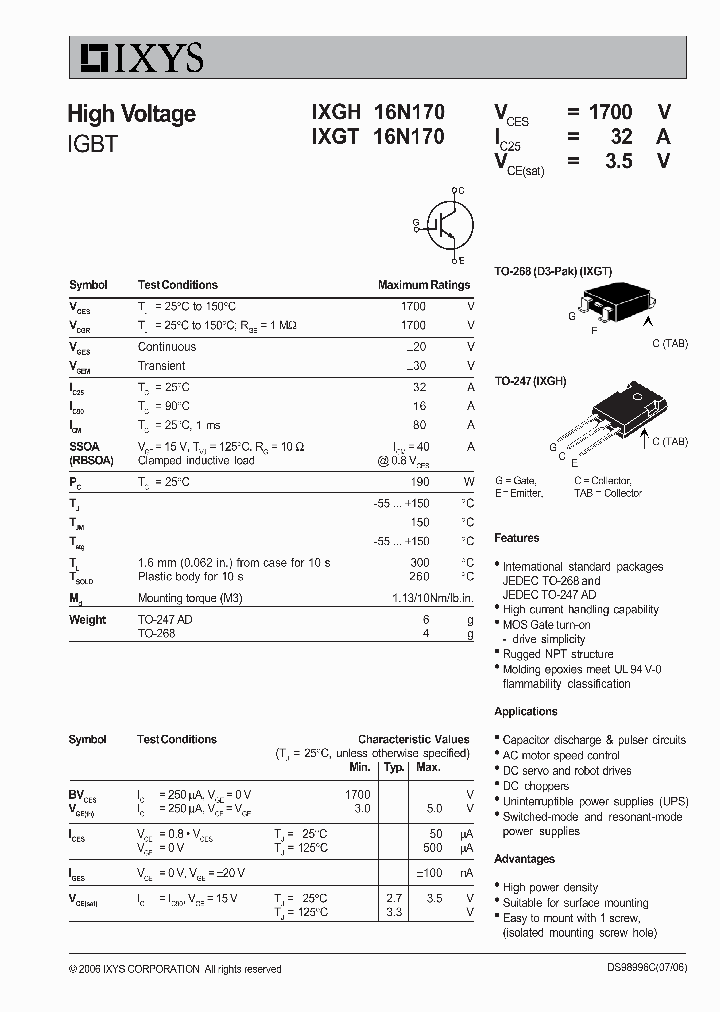 IXGH16N17006_2269197.PDF Datasheet