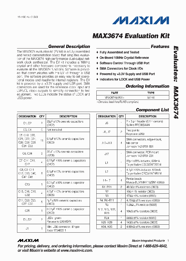 MAX3674EVKIT_2730172.PDF Datasheet