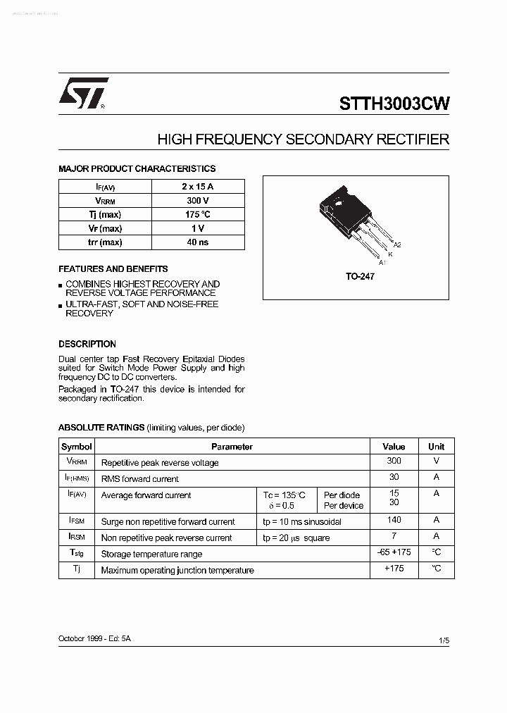 STTH3003CW_2770770.PDF Datasheet