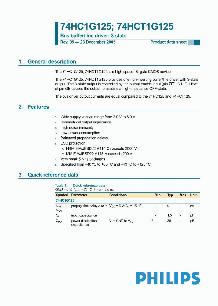 74HC1G125GV_2847105.PDF Datasheet