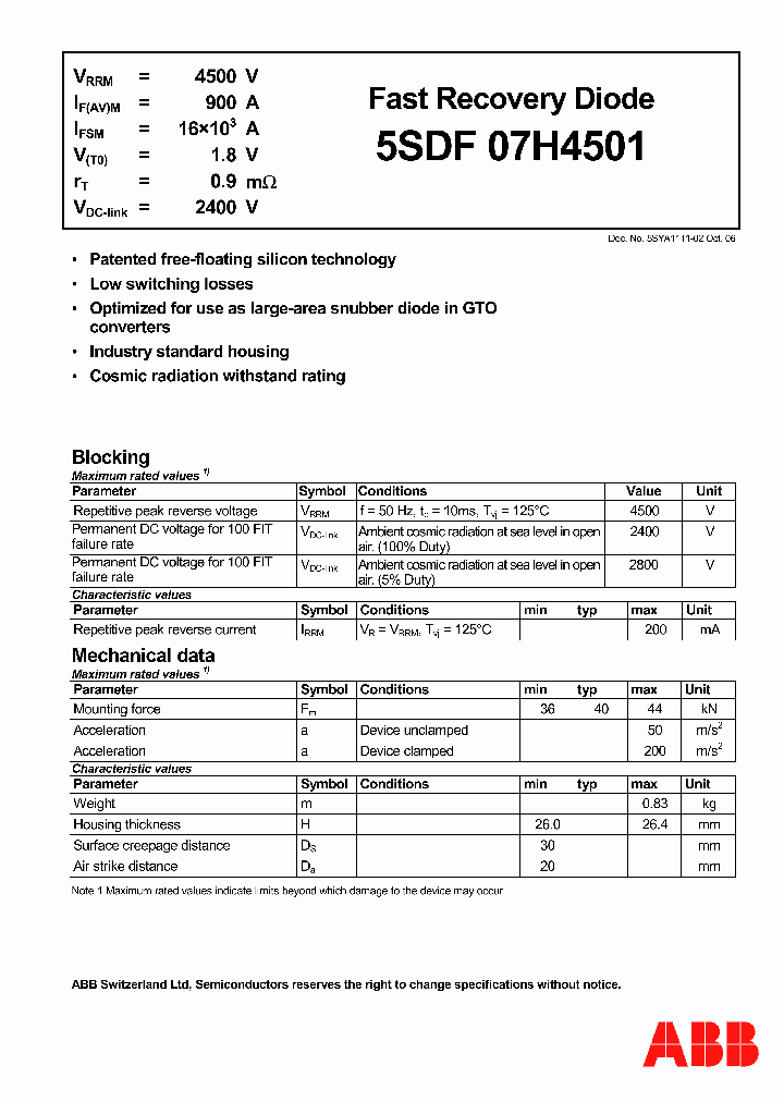 5SDF07H4501_2868303.PDF Datasheet