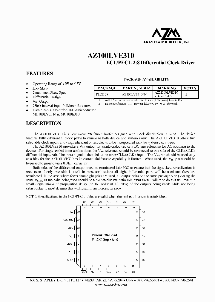 AZ100LVE310FN_2886393.PDF Datasheet