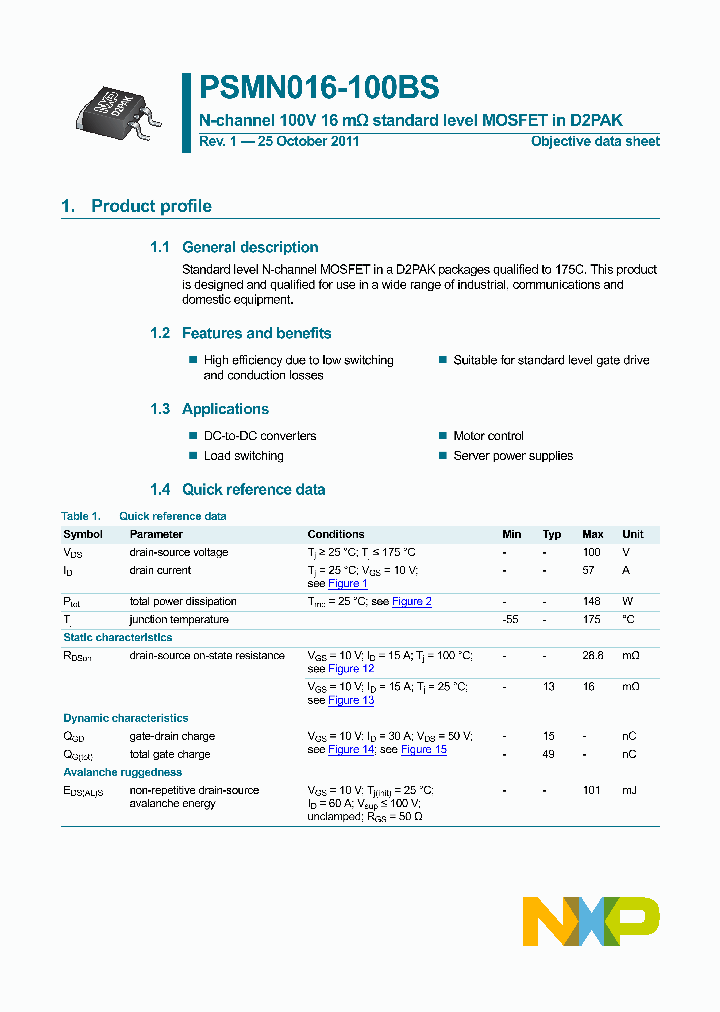 PSMN016-100BS_3070769.PDF Datasheet