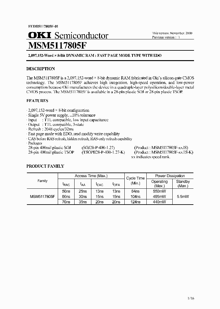 MSM5117805F-70TS-K_3362253.PDF Datasheet