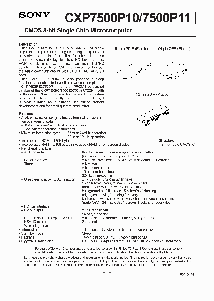 CXP7500P10_3502416.PDF Datasheet