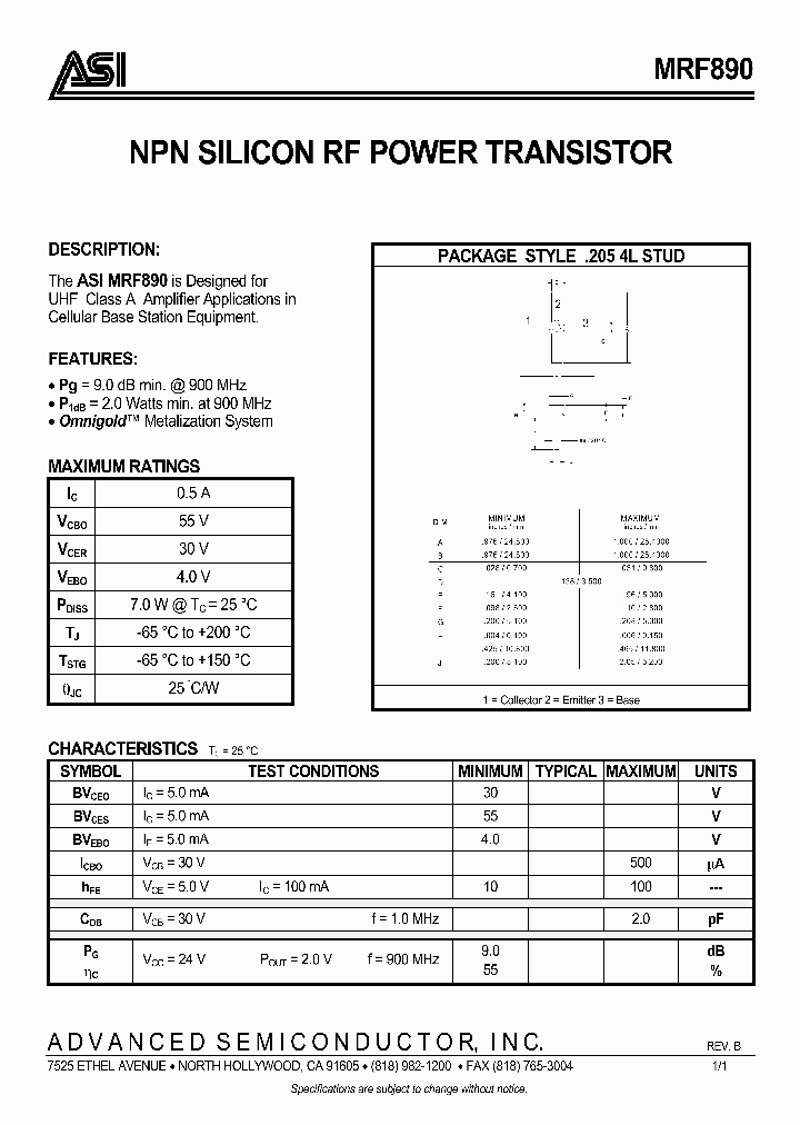 MRF89007_3604361.PDF Datasheet