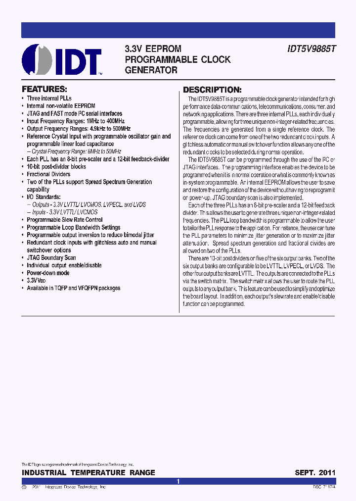 5V9885TNLGI_3622134.PDF Datasheet