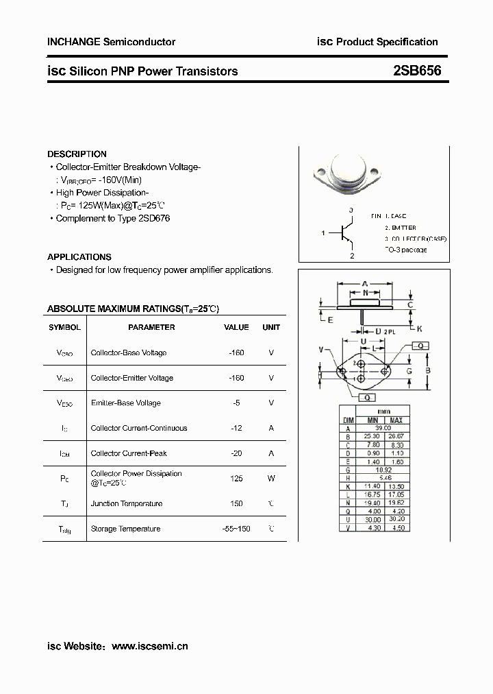 2SB656_3640292.PDF Datasheet