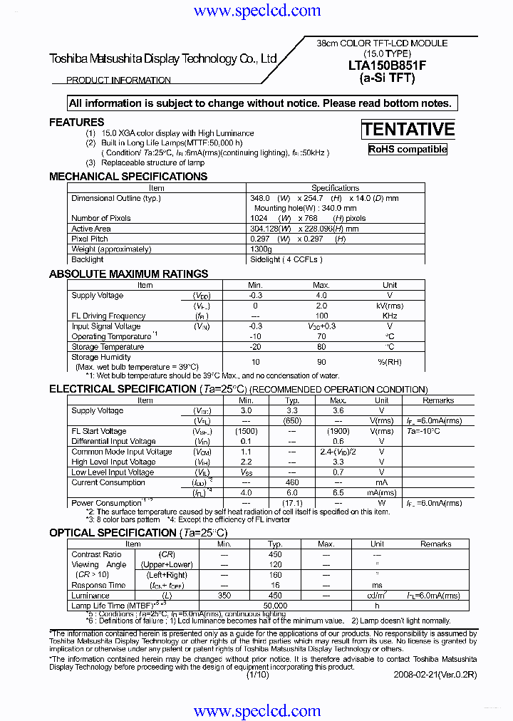 LTA150B851F_3657618.PDF Datasheet