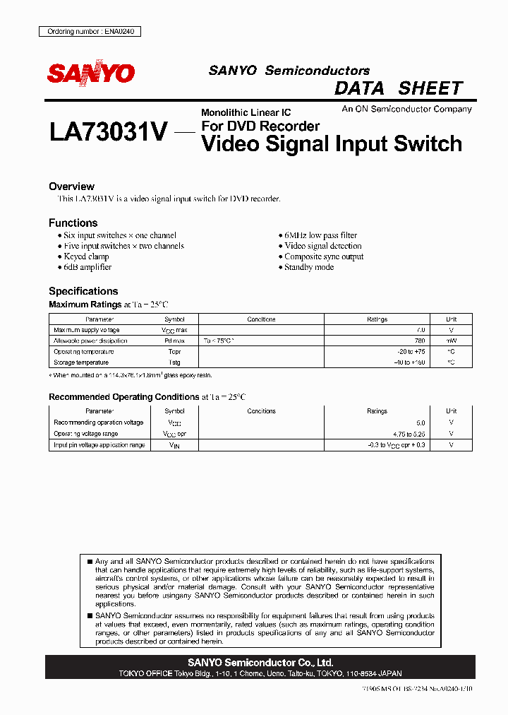 LA73031V_3664591.PDF Datasheet