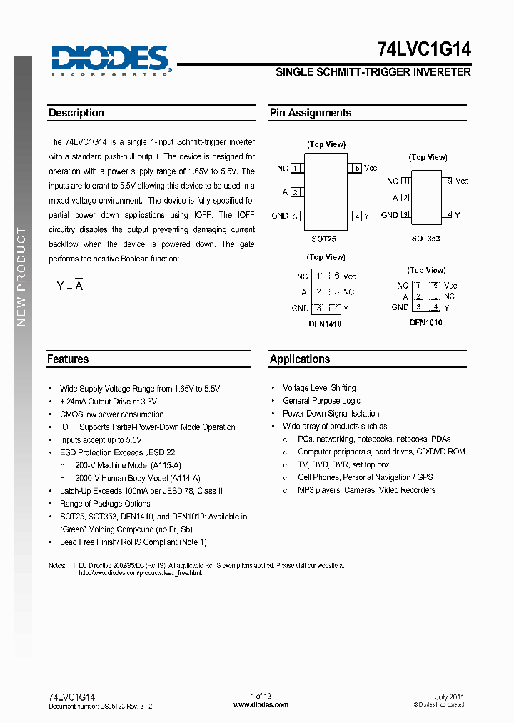 74LVC1G14FZ4-7_3665393.PDF Datasheet