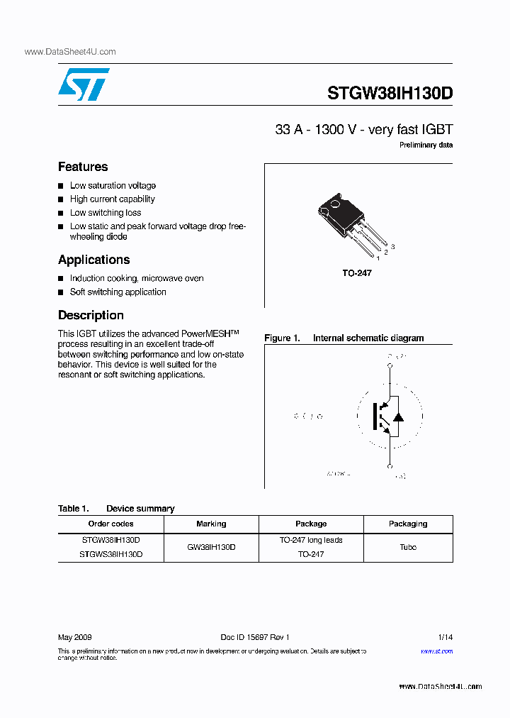 STGW38IH130D_3669262.PDF Datasheet