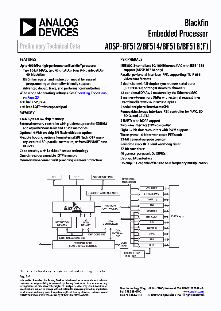 ADSP-BF518FKBCZENG_3832634.PDF Datasheet