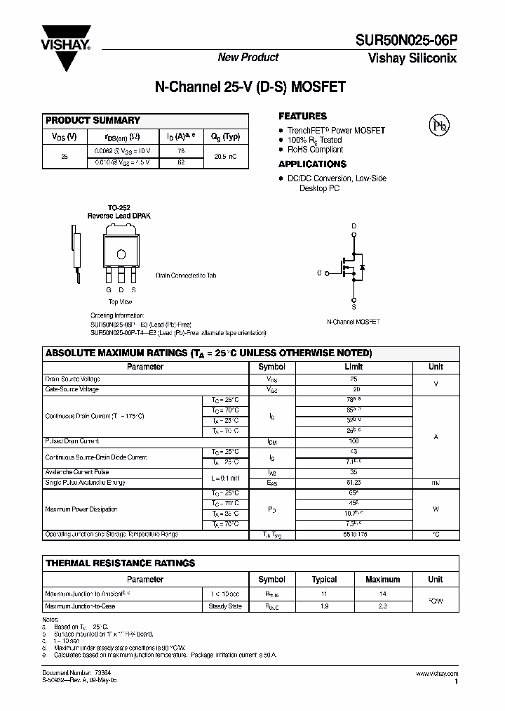 SUR50N025-06P-T4-E3_3836950.PDF Datasheet