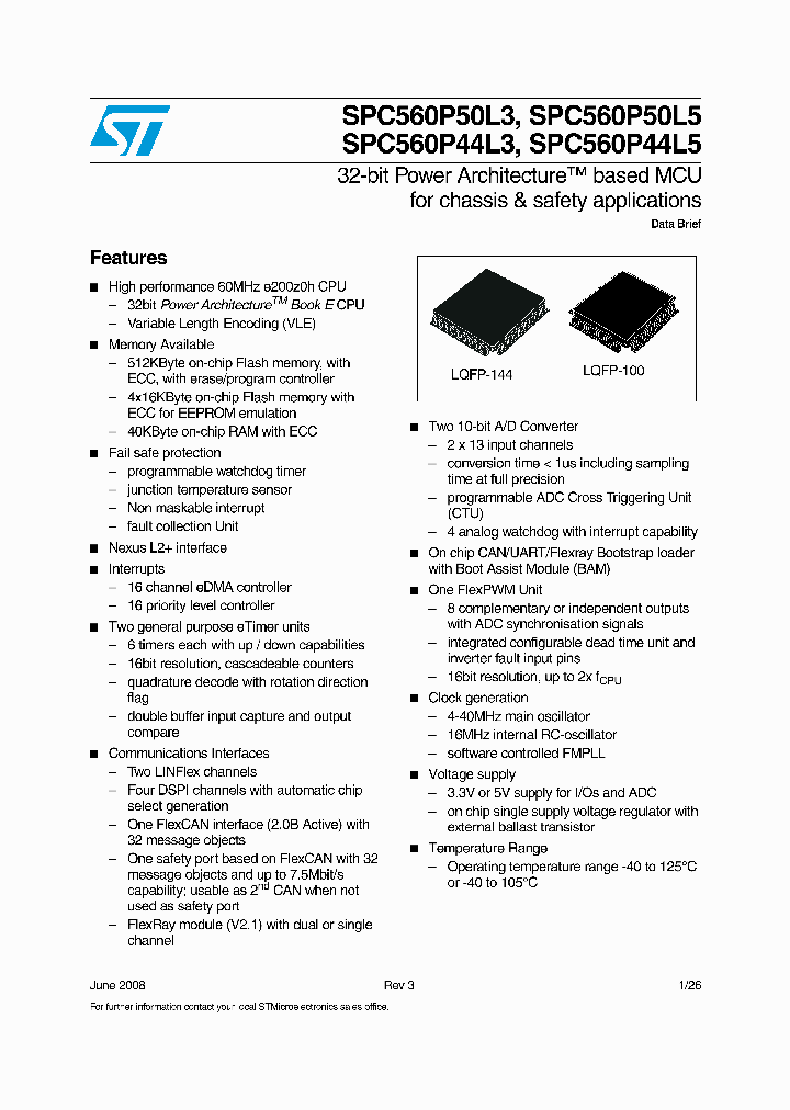 SPC560P44L3CEFB_3853185.PDF Datasheet