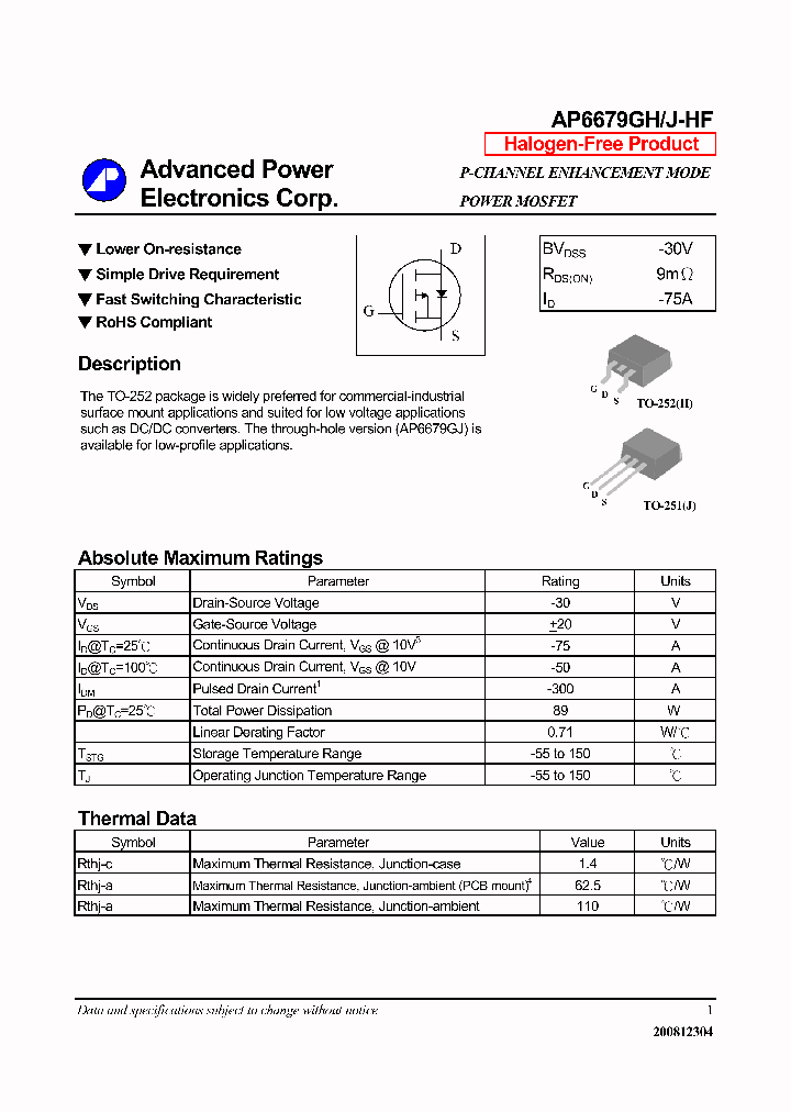 AP6679GH-HF_3854756.PDF Datasheet