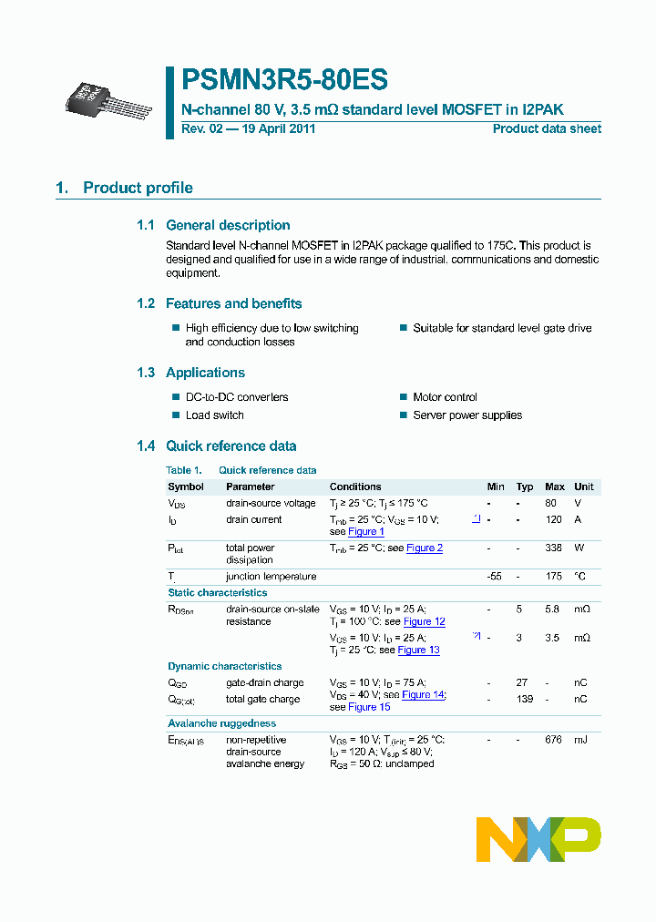 PSMN3R5-80ES_3894533.PDF Datasheet