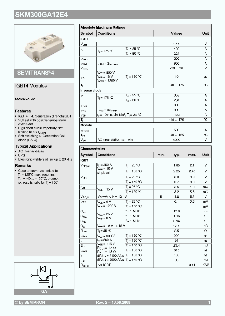 SKM300GA12E40906_4187653.PDF Datasheet