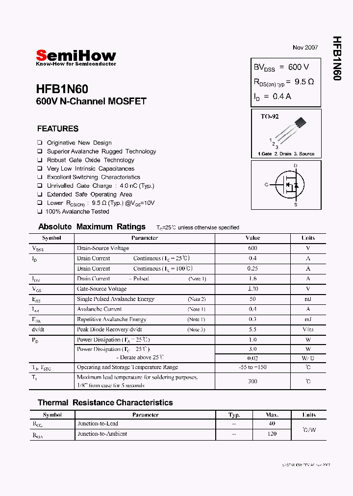 HFB1N60_4202431.PDF Datasheet