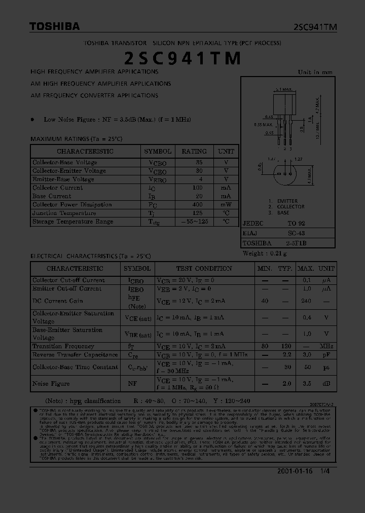 2SC941TMO_4360812.PDF Datasheet