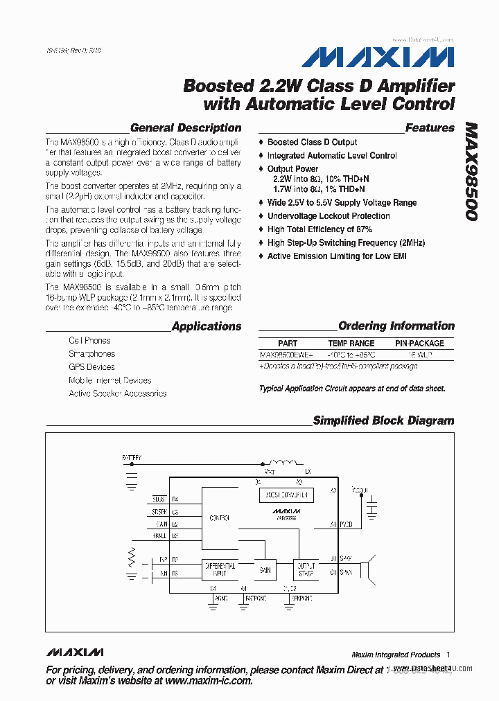 MAX98500_4515740.PDF Datasheet