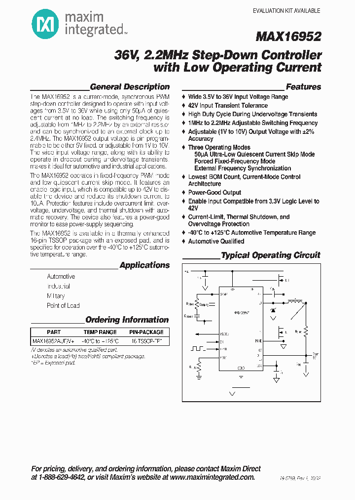 MAX16952_4677520.PDF Datasheet