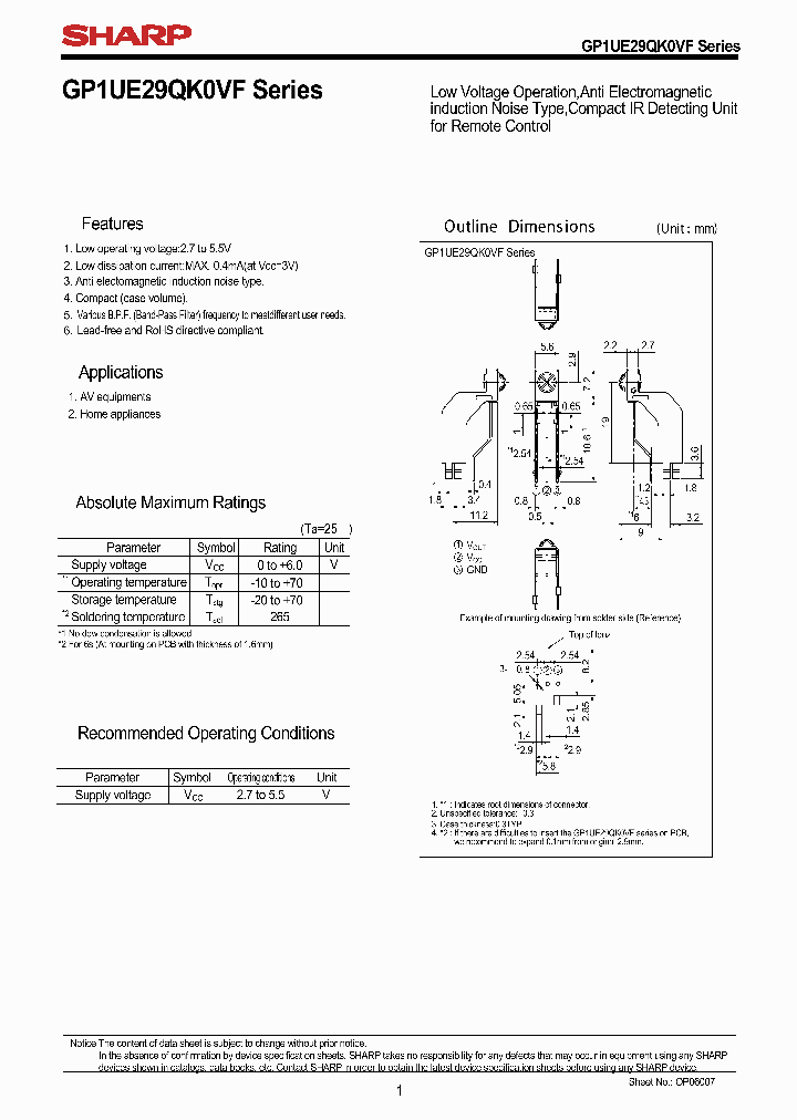 GP1UE292QKVF_4698709.PDF Datasheet