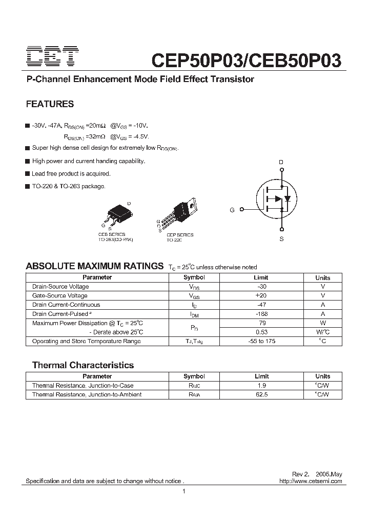 CEP50P03_4714686.PDF Datasheet