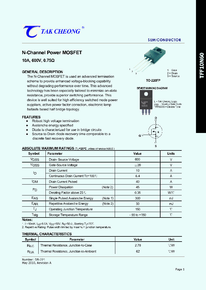 TFF10N60_4721582.PDF Datasheet