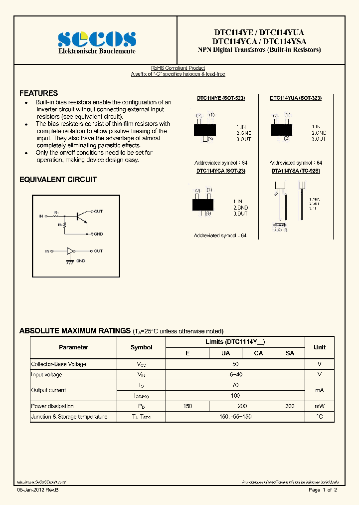 DTC114YSA_4748600.PDF Datasheet