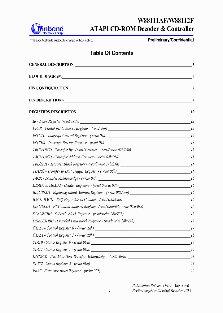 W88112F_4985787.PDF Datasheet