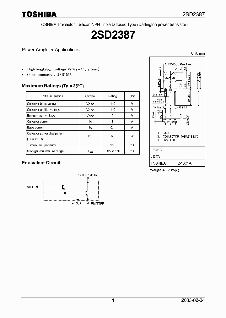 2SD2387_5062434.PDF Datasheet