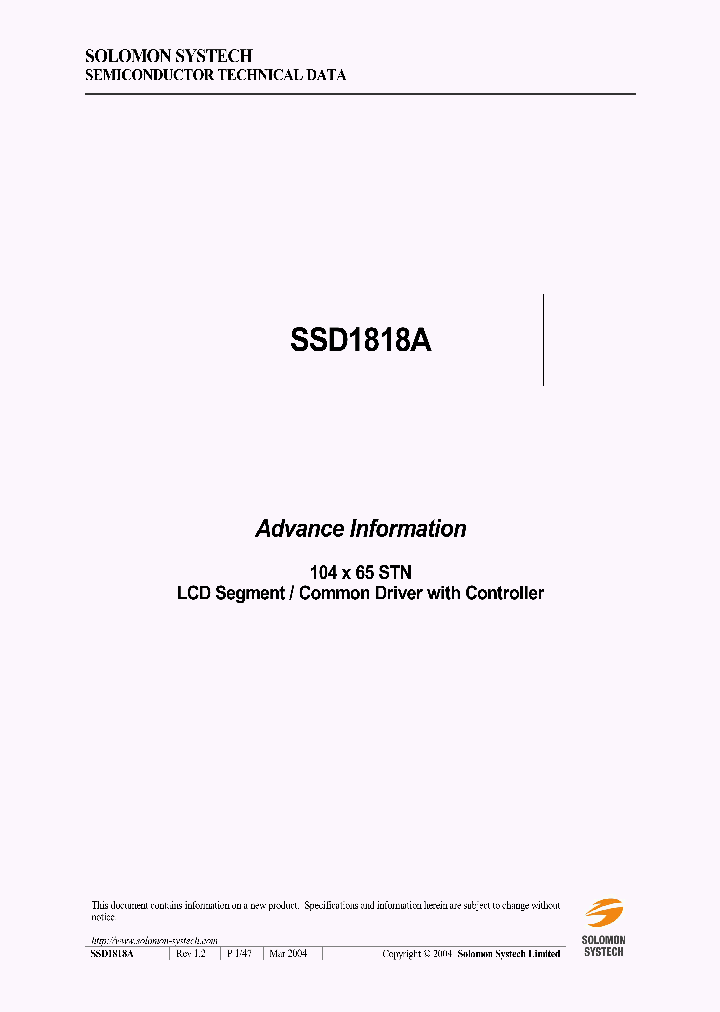 SSD1818A_5404534.PDF Datasheet