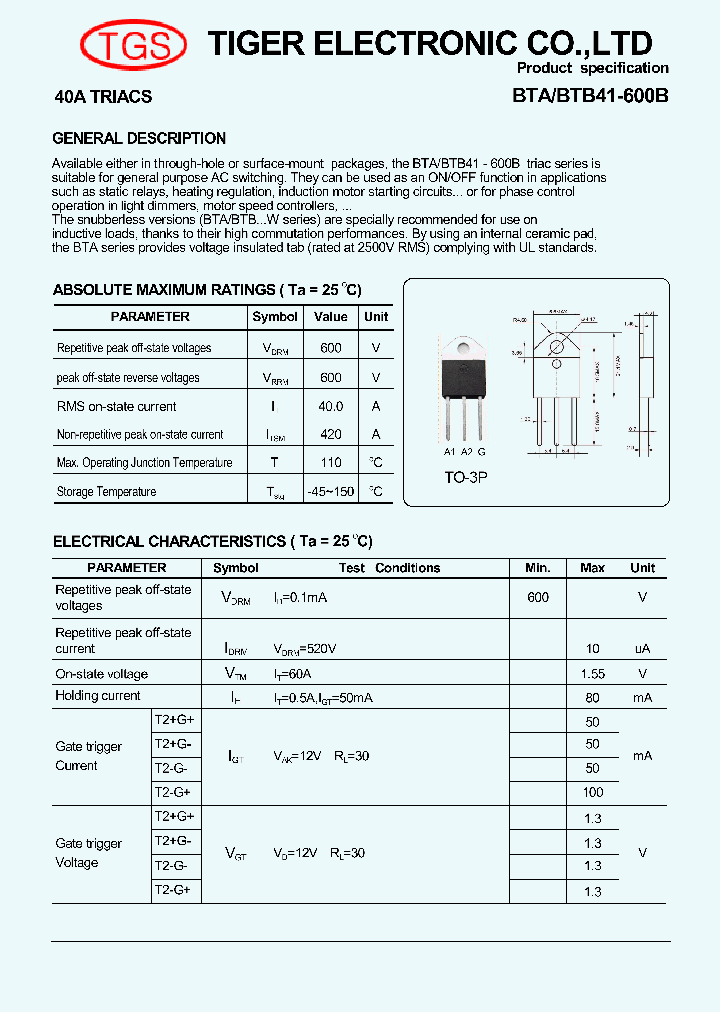 Bta41 600b характеристики схема подключения