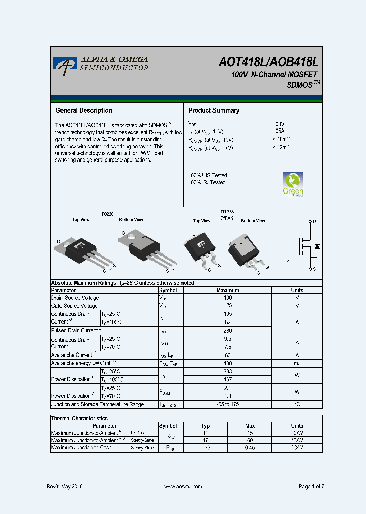 AOT418L_5452149.PDF Datasheet