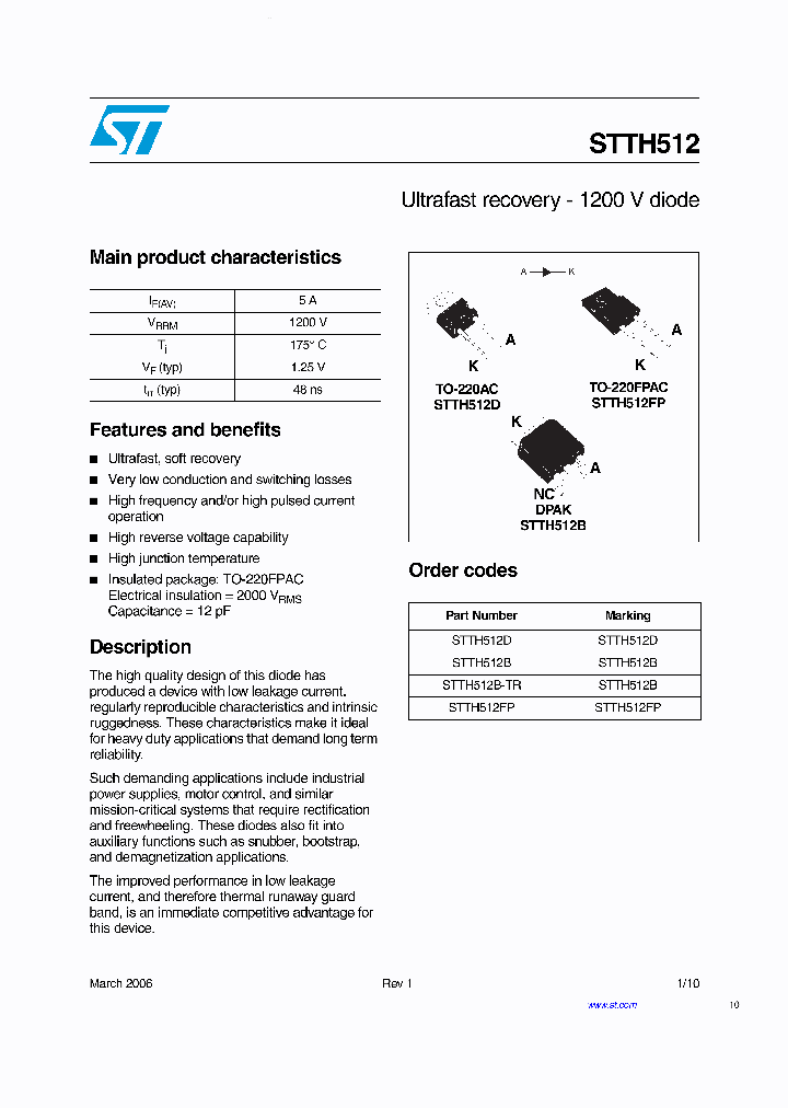 STTH512_5553303.PDF Datasheet