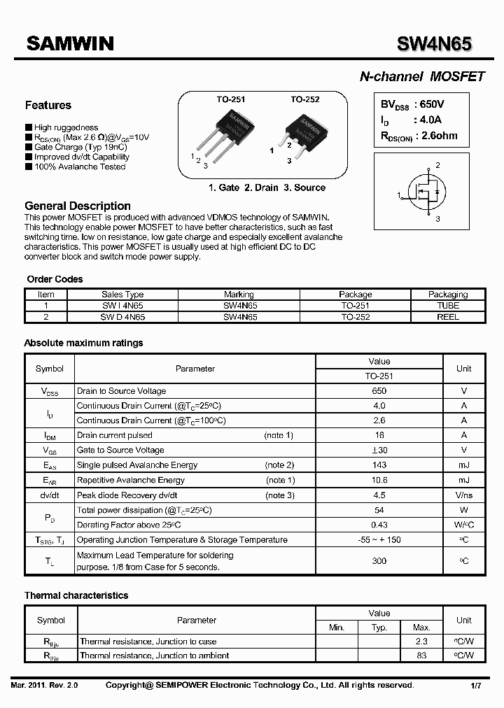 Svf7n65f схема включения