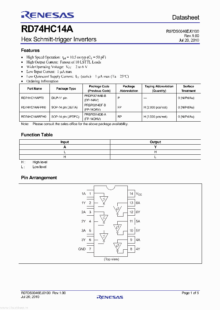 74hc14d datasheet на русском схема включения