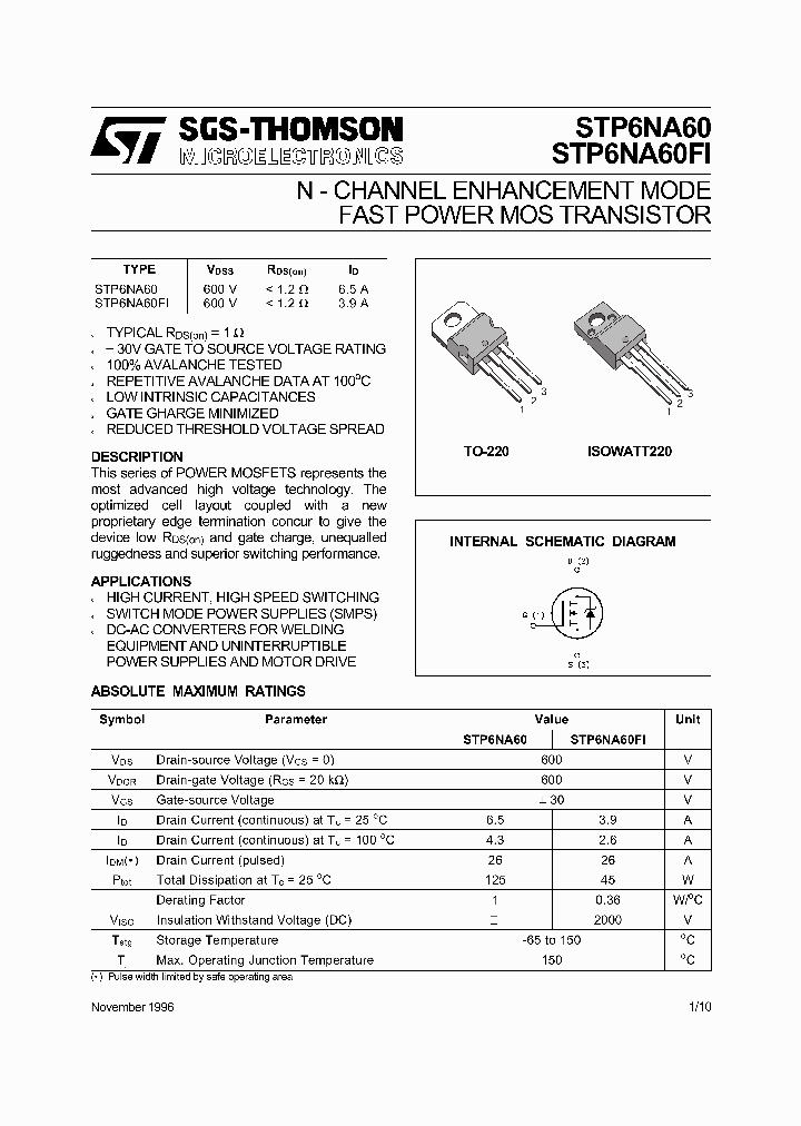 STP6NA60FI_5766999.PDF Datasheet