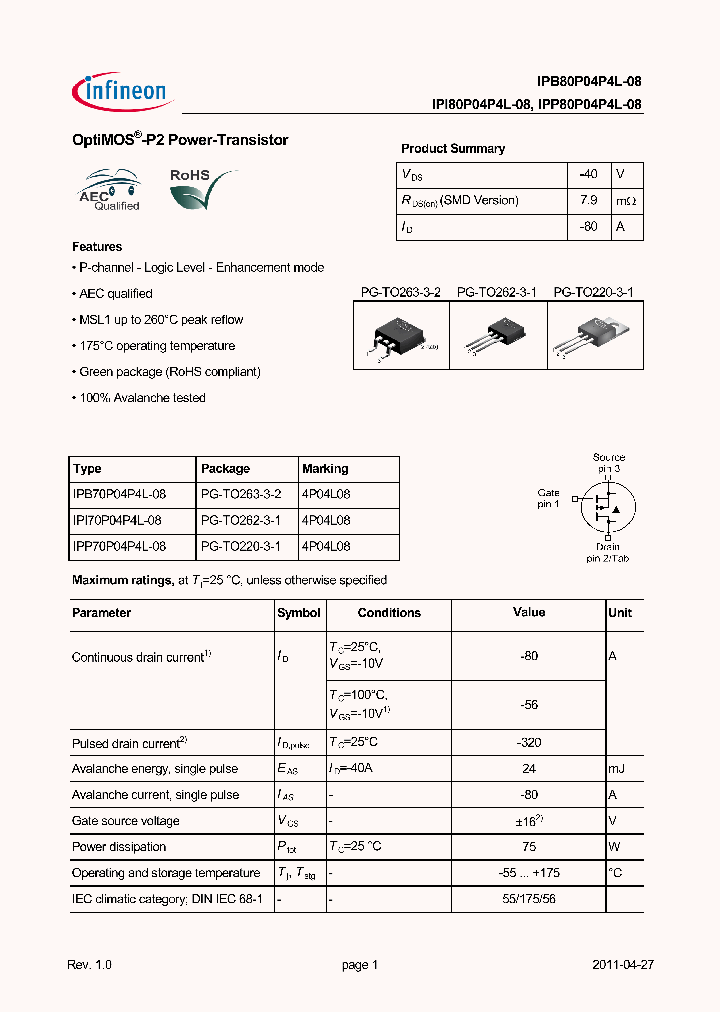 IPP80P04P4L-08_5802231.PDF Datasheet