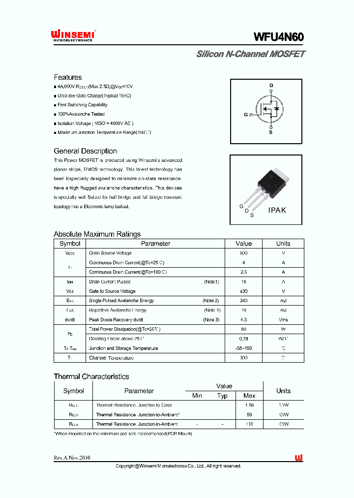 WFU4N60_5857436.PDF Datasheet