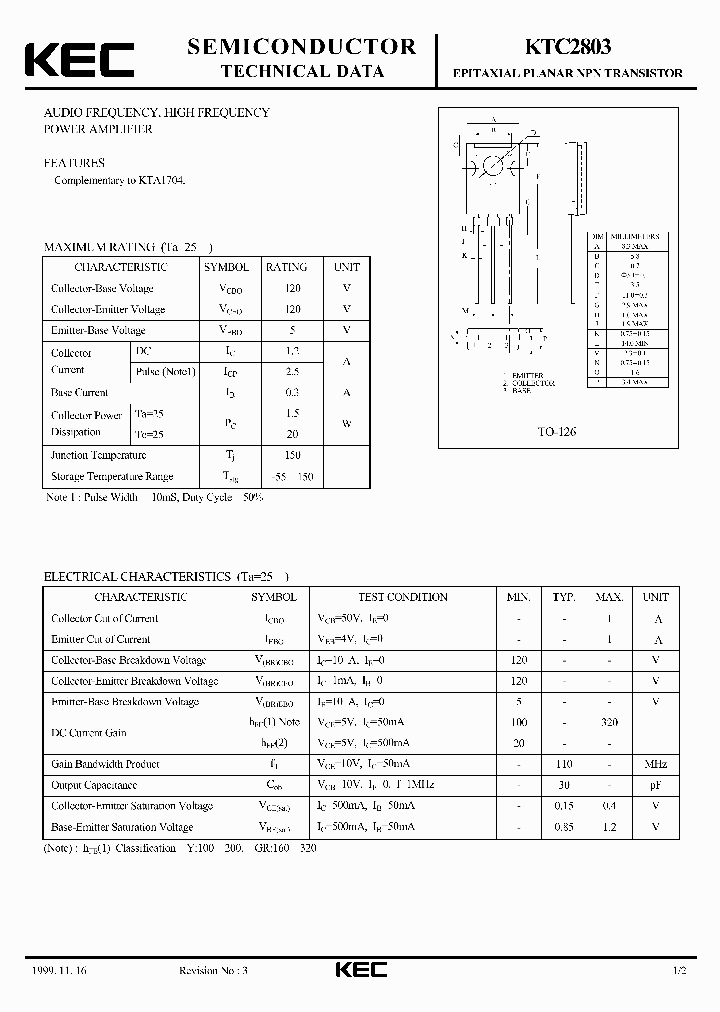 KTC2803_5870708.PDF Datasheet