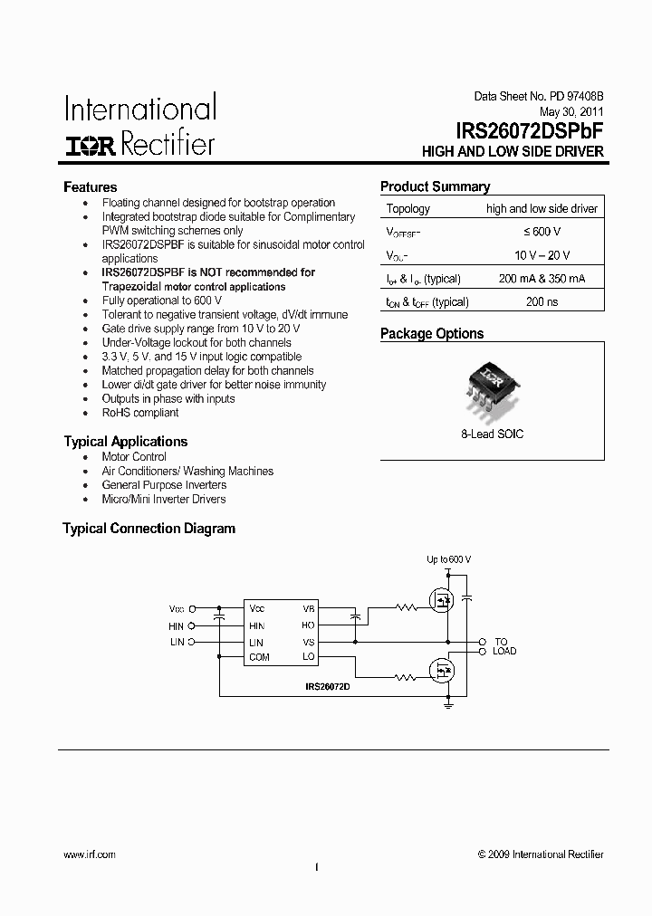 IRS26072DSPBF11_6009240.PDF Datasheet