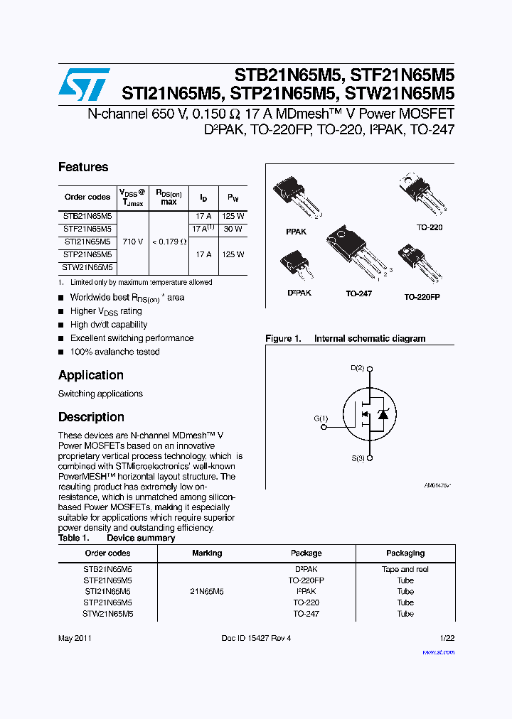 STI21N65M5_6598668.PDF Datasheet