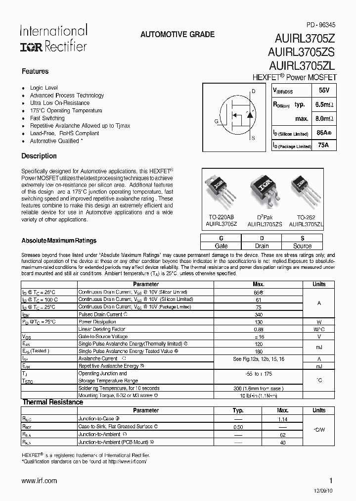 AUIRL3705ZS_6781774.PDF Datasheet