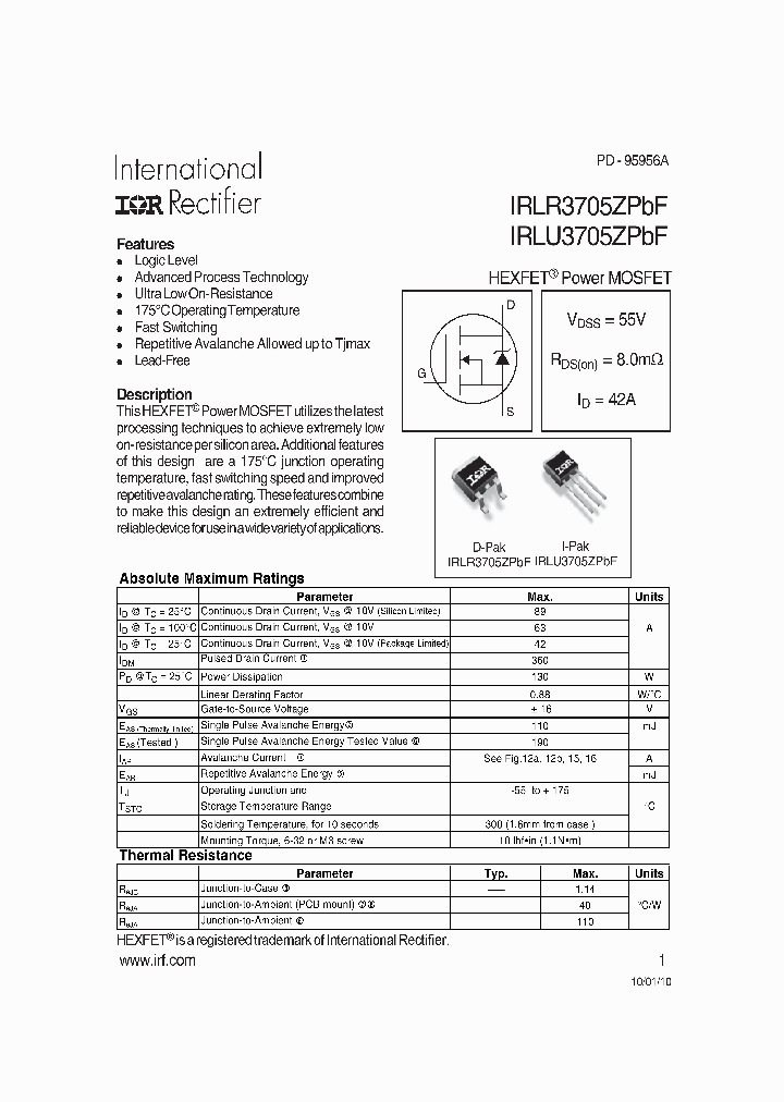 IRLU3705ZPBF_6849880.PDF Datasheet